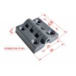 Петли мебельные для металлических шкафов  Полиамидные Петля пластиковая 40х40мм /отвер. 4мм/ чёрная (артикул 0560) цена в розницу 32 ру  замок.su (изображение №2)