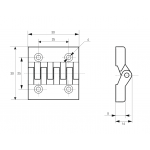 Петли мебельные для металлических шкафов  Полиамидные Петля пластиковая 40х40мм /отвер. 4мм/ чёрная (артикул 0560) цена в розницу 32 ру  замок.su (изображение №3)