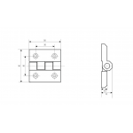 Петли мебельные для металлических шкафов  Плоские (накладные листовые) Петля 082 C 50х50 хром (70g) (артикул CL2266-50/70 CH) цена в розницу 100 ру  замок.su (изображение №2)