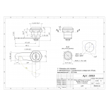  Почтовые замки Замок мебельный 16 мм 90° ригель с вырезом /цвет черный/ (артикул 0003 BL) цена в розницу 78 ру  замок.su (изображение №2)