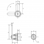  Почтовые замки Замок мебельный 210-16 /цвет золотой/ (артикул 210-16 GL) цена в розницу 66 ру  замок.su (изображение №3)