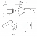  Мебельные замки Замок колодочный 2120-25 (0160/25) (артикул 2120-25) цена в розницу 137 ру  замок.su (изображение №3)