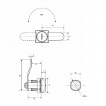 Почтовые замки Изогнутый ригель Замок мебельный 0802  20/180° ригель изогнут на  5мм (артикул 0064) цена в розницу 95 ру  замок.su (изображение №5)