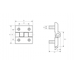 Петли мебельные для металлических шкафов  Плоские (накладные листовые) Петля 082 C 50х50 М6 черная (71g). (0532) (артикул CL2262-50) цена в розницу 117 ру  замок.su (изображение №2)
