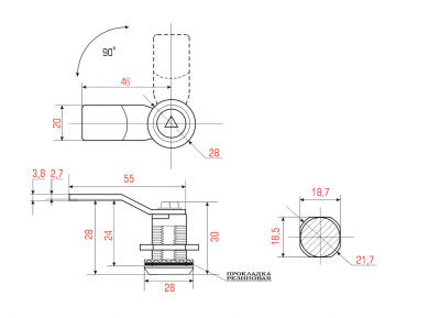  Щитовые замки Замок мебельный MS-705-4 CN корпус пластик (0398 CN) (артикул 1045/8) цена в розницу 48 ру  замок.su (изображение №8)