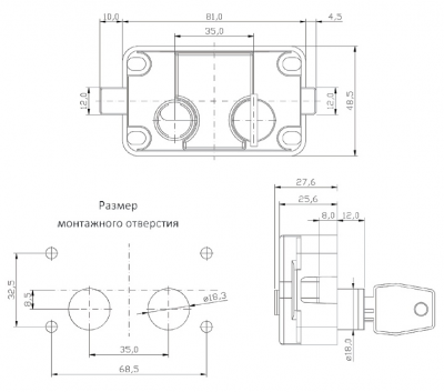  Замки Euro Locks Замок для депозитных ячеек C706 Euro Locks (артикул C706) цена в розницу 0 ру  замок.su (изображение №4)