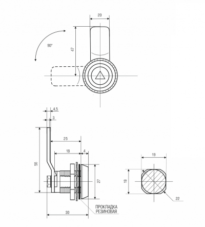  Щитовые замки Замок мебельный MS-705-4 CN (артикул 0074 CN) цена в розницу 94 ру  замок.su (изображение №3)