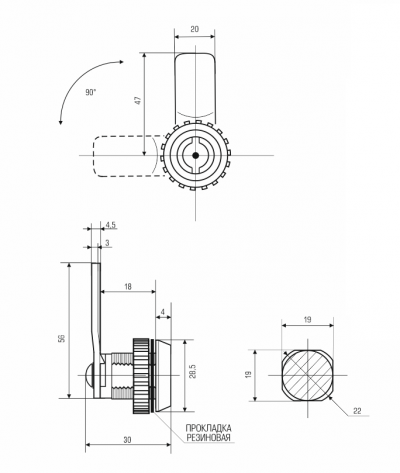  Щитовые замки Замок мебельный MS-705-1 CN ПК (0097 CN) (артикул 1046) цена в розницу 48 ру  замок.su (изображение №3)
