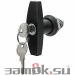  Щитовые замки Замок мебельный ручка MS 3020-2 /цв. черный/ (артикул 0216) цена в розницу 365 ру замок.su (изображение №1)