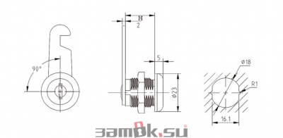  Почтовые замки Замок мебельный 310-18 (артикул 310-18) цена в розницу 95 ру замок.su (изображение №2)