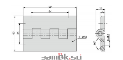  Петли Петля листовая EZ 900 60х90 для металлической мебели (артикул CL226-5 BL) цена в розницу 405 ру замок.su (изображение №4)