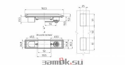  Мебельные замки Замок мебельный MS-8611-2-1KD (ригель прямой, английский ключ) (артикул 8611-2 KD C) цена в розницу 657 ру замок.su (изображение №4)