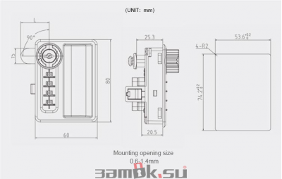  Кодовые замки Замок мебельный кодовый DMZ-6029 (артикул 6029) цена в розницу 922 ру замок.su (изображение №4)