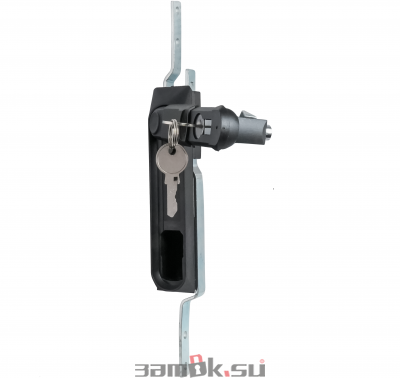  Щитовые замки Замок мебельный MS-1848-3KD/P (ригель изогнутый /+8 мм/, английский ключ) (артикул 0979 KD/P) цена в розницу 722 ру  замок.su (изображение №2)