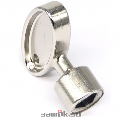  Замки Euro Locks Ключ короткий для F185, треугольник, никелированный (артикул P3019/7B/3609) цена в розницу 56 ру  замок.su (изображение №1)