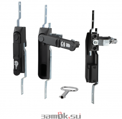  Щитовые замки Замок мебельный MS-1848-3KA/P (ригель изогнутый /+8 мм/, ключ бабочка) (артикул 0986 KA/P) цена в розницу 705 ру  замок.su (изображение №1)