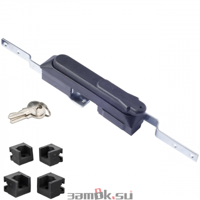  Щитовые замки Замок мебельный MS-1925-3KD/P (ригель изогнутый /+8 мм/, английский ключ) (артикул 0929 KD/P) цена в розницу 722 ру замок.su (изображение №1)