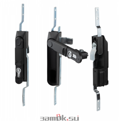  Щитовые замки Замок мебельный MS-1848-3KA/P (ригель изогнутый /+8 мм/, треугольный ключ) (артикул 0993 KA/P) цена в розницу 705 ру замок.su (изображение №1)