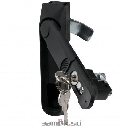  Щитовые замки Замок мебельный MS-1848-1KD/P (ригель изогнутый /+8 мм/, английский ключ) (артикул 0954 KD/P) цена в розницу 399 ру  замок.su (изображение №2)