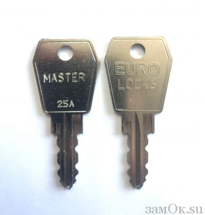  Замки Euro Locks Ключ мастер А, серия 25, 27 (артикул MAS\S25A/98) цена в розницу 1760 ру замок.su (изображение №1)