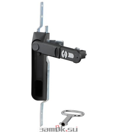 Щитовые замки Замок мебельный MS-1848-3KA/P (ригель изогнутый /+8 мм/, ключ бабочка) (артикул 0986 KA/P) цена в розницу 705 ру  замок.su (изображение №3)