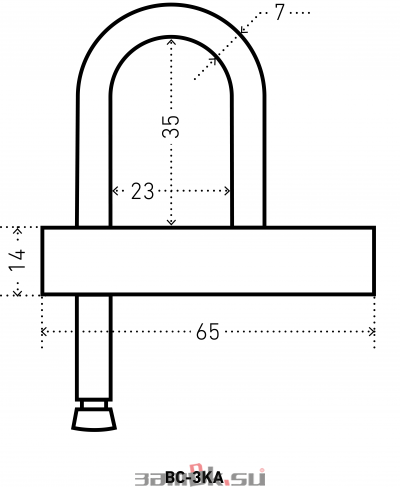  Навесные замки Замок навесной ВС-3КА d=7мм (артикул ZTA15017) цена в розницу 640 ру замок.su (изображение №3)